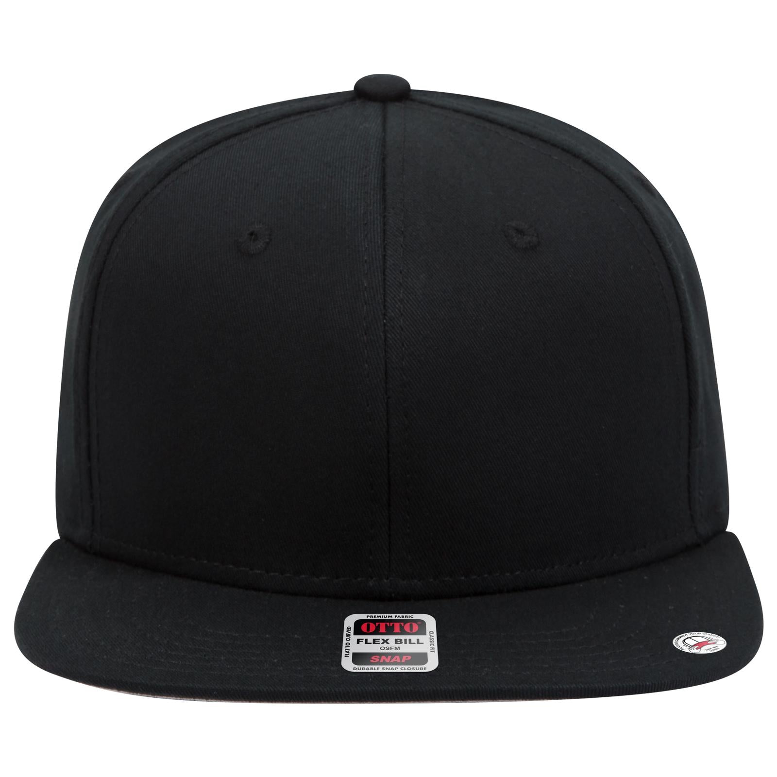 Right View of 003 - Black OTTO CAP "OTTO SNAP" 6 Panel Pro Style Snapback Hat
