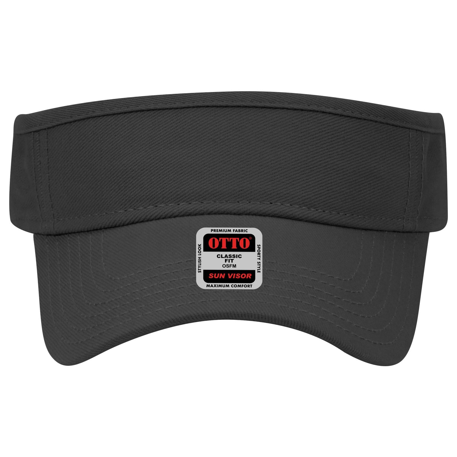 Front View of 003 - Black OTTO CAP Sun Visor