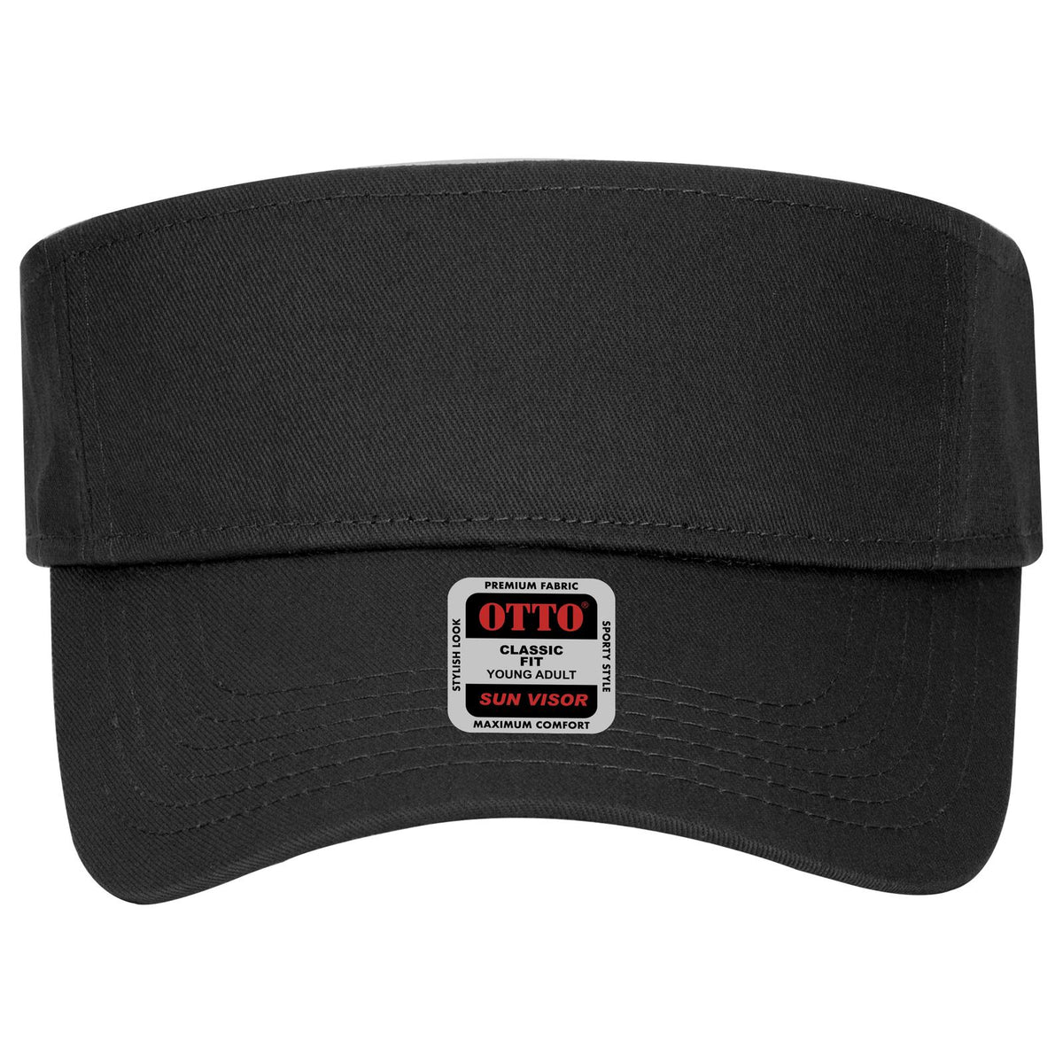 Front View of 003 - Black OTTO CAP Sun Visor