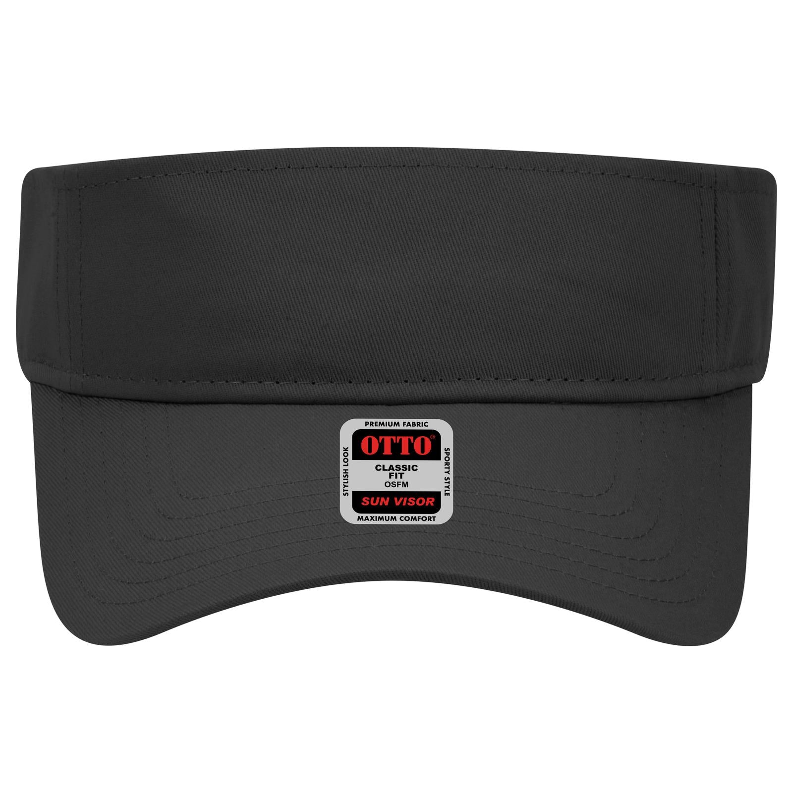 Front View of 003 - Black OTTO CAP Sun Visor