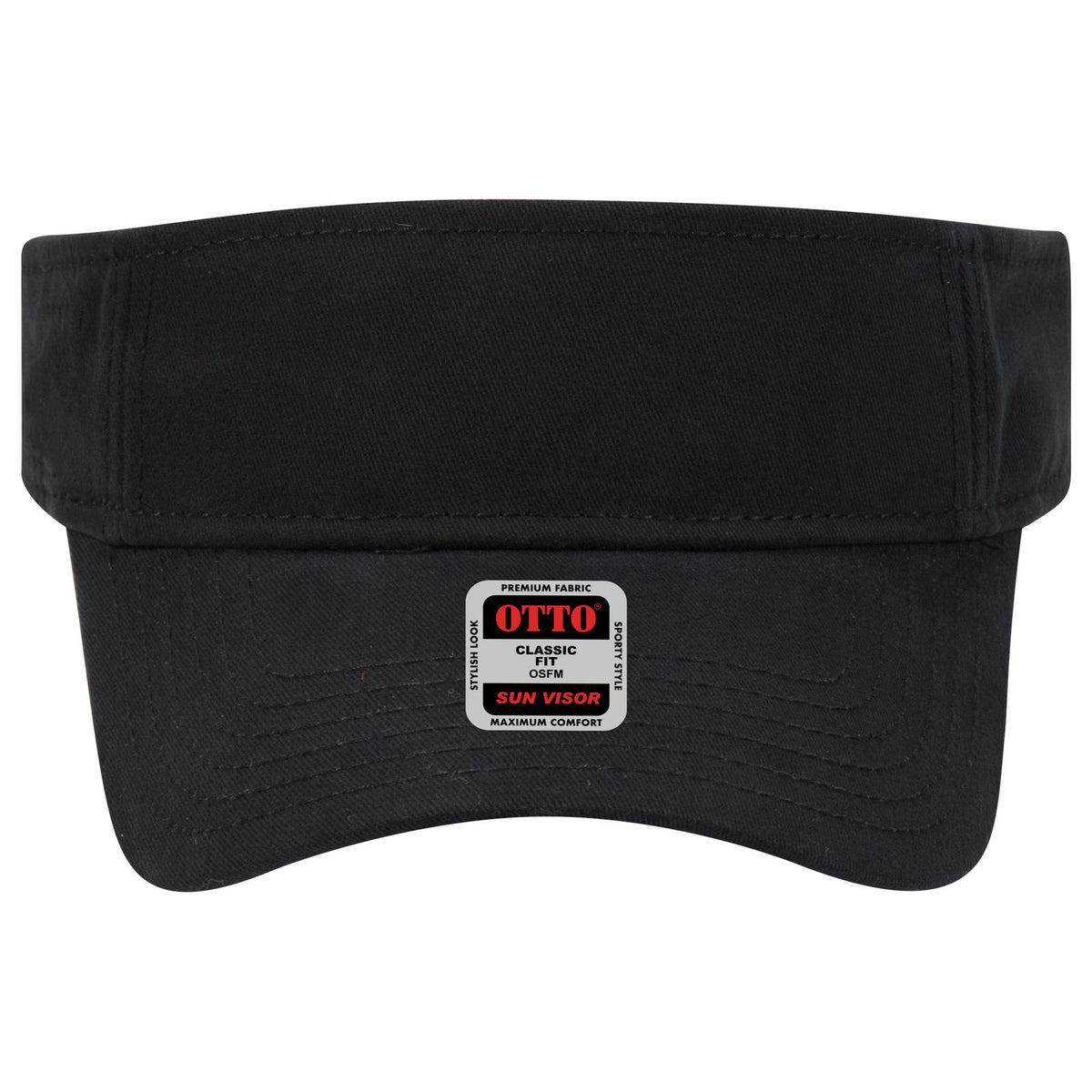 Front View of 003 - Black OTTO CAP Sun Visor