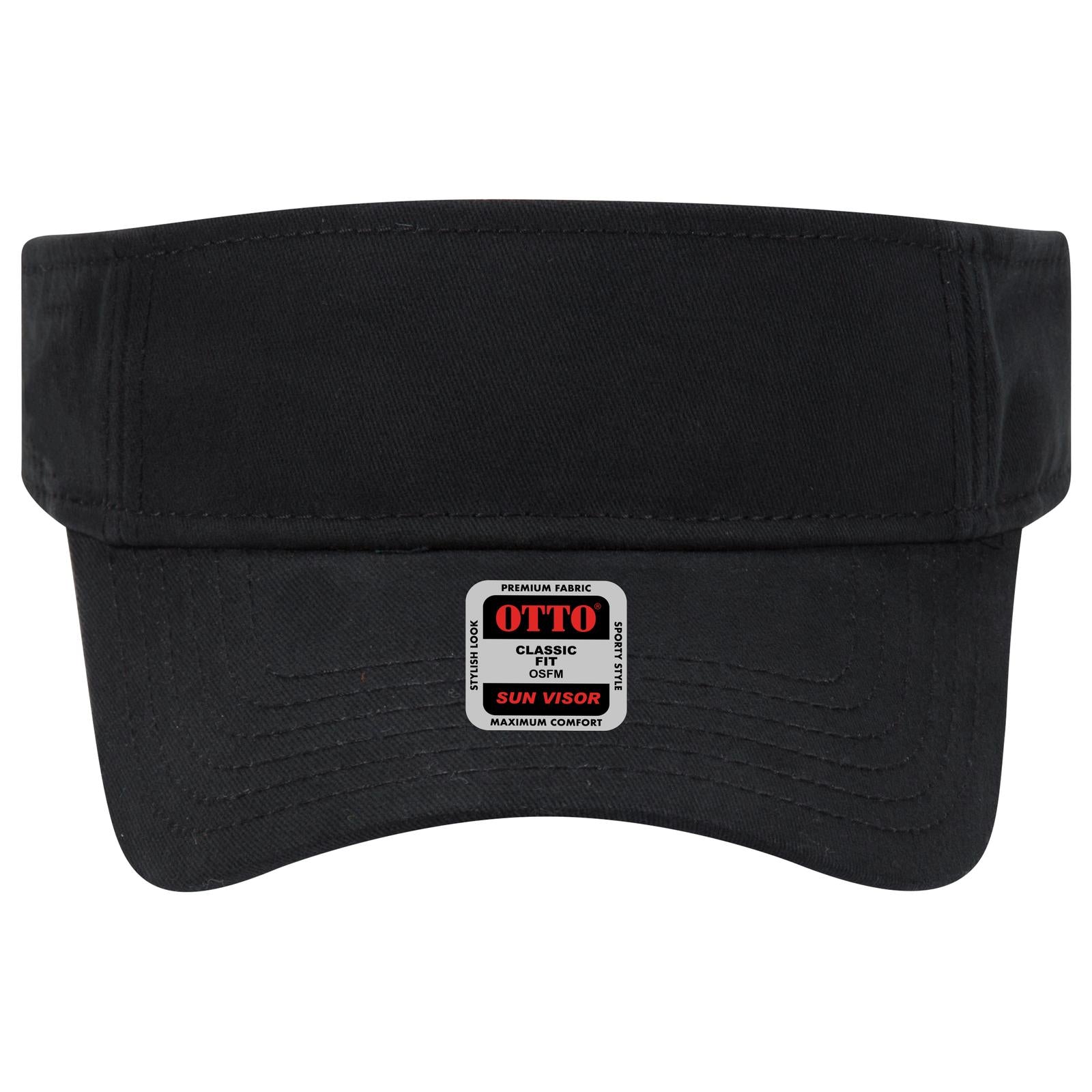 Front View of 003 - Black OTTO CAP Sun Visor