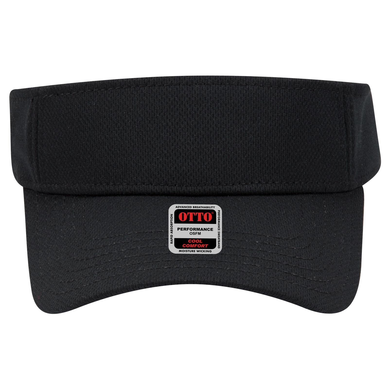 Front View of 003 - Black OTTO CAP Sun Visor