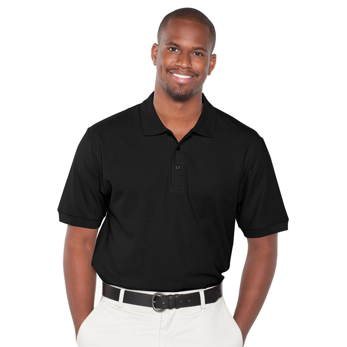 Front View of 003 - Black OTTO Men's Premium Sport Shirt