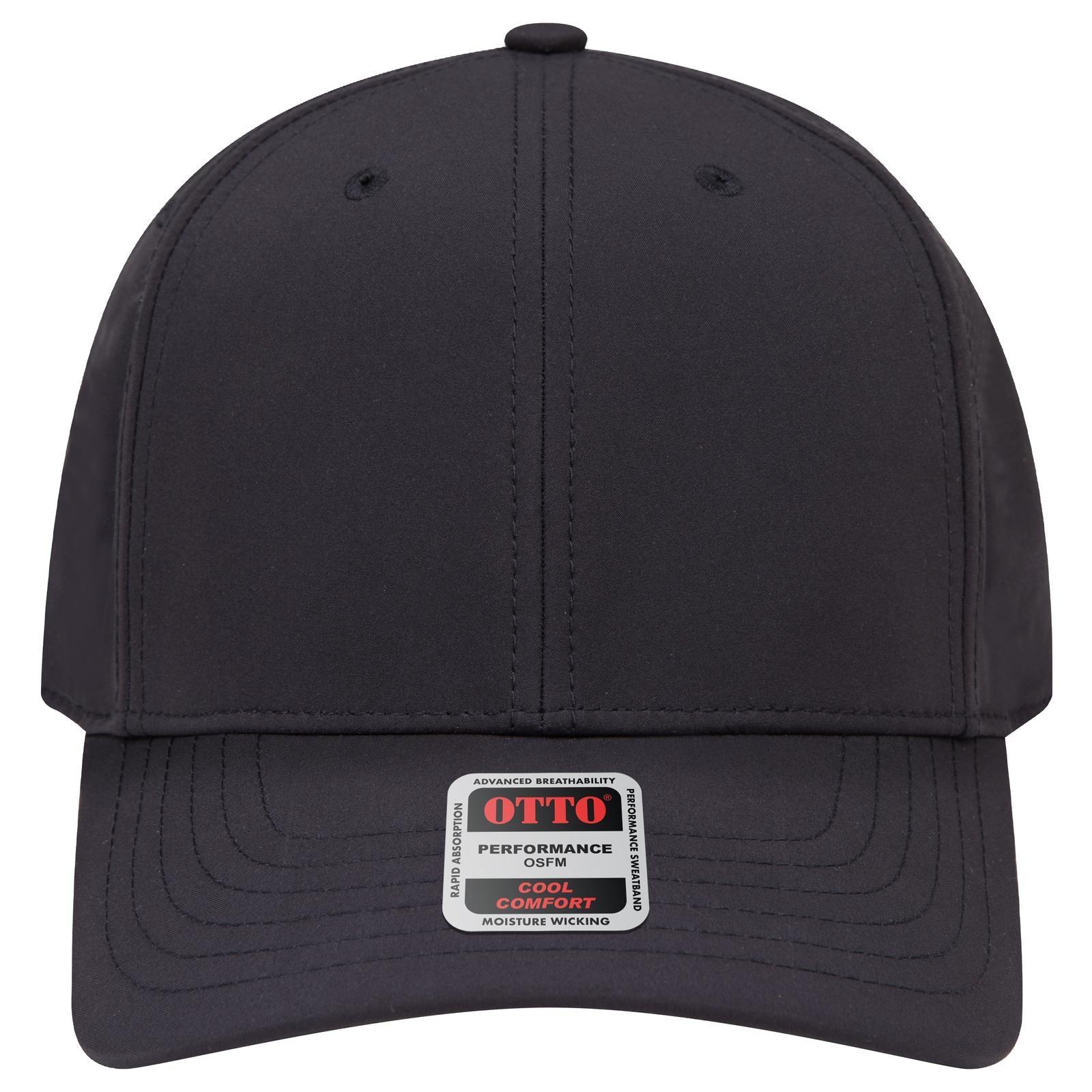 Right View of 003B - Black OTTO CAP 6 Panel Mid Profile Baseball Cap