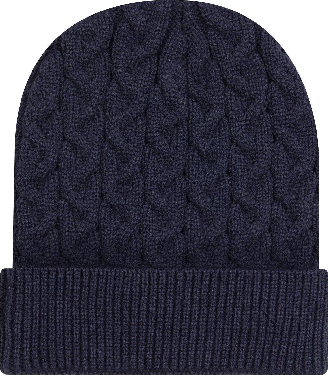 Front View of 004 - Navy OTTO CAP 12" Cable Knit Beanie w/ Rib Knit Cuff