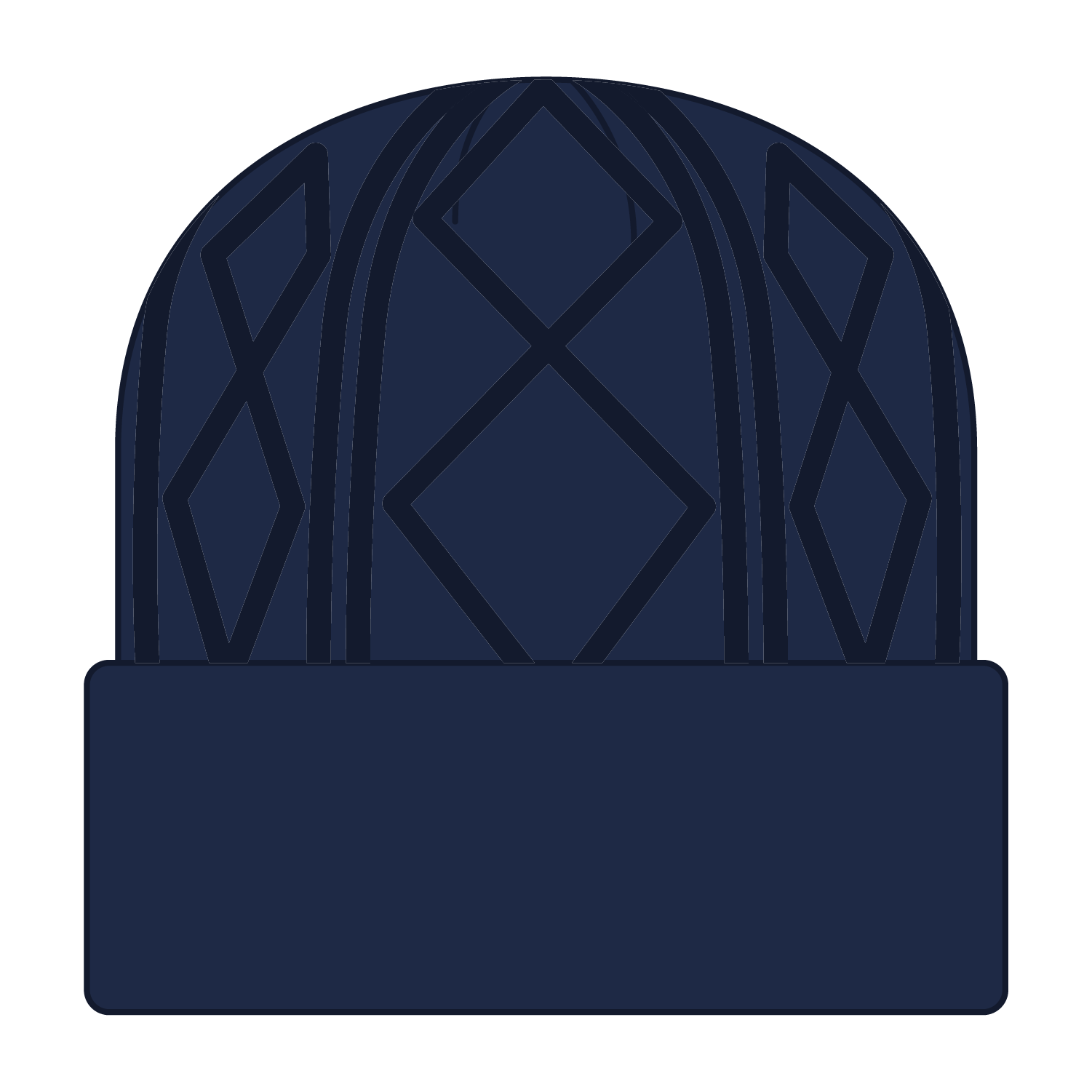 Front View of 004 - Navy OTTO CAP 12" Cable Knit Beanie w/ Rib Knit Cuff