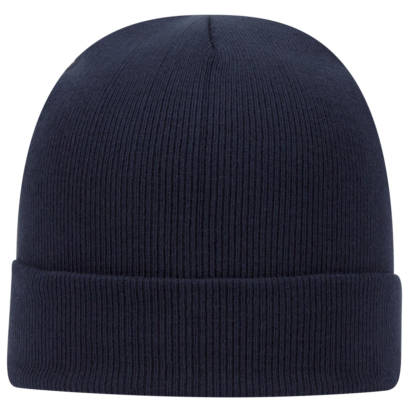 Front View of 004 - Navy OTTO CAP 12" Classic Knit Beanie w/ Cuff