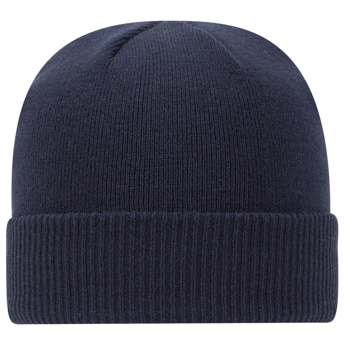 Front View of 004 - Navy OTTO CAP 12" Classic Knit Beanie w/ Rib Knit Cuff