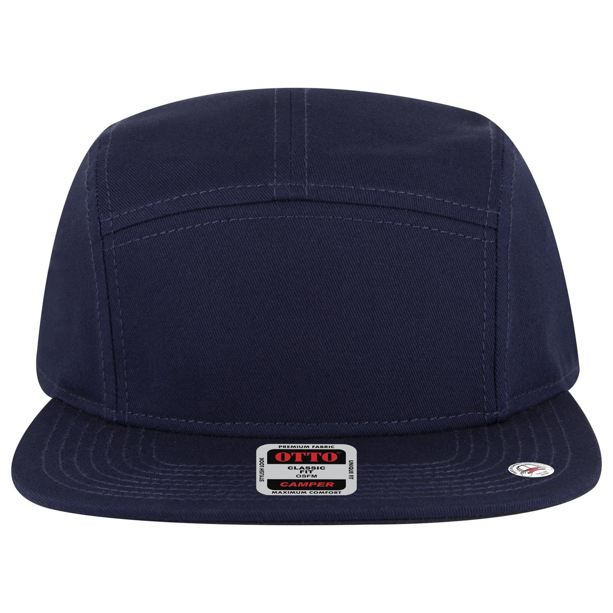 Front View of 004 - Navy OTTO CAP 5 Panel Camper Hat
