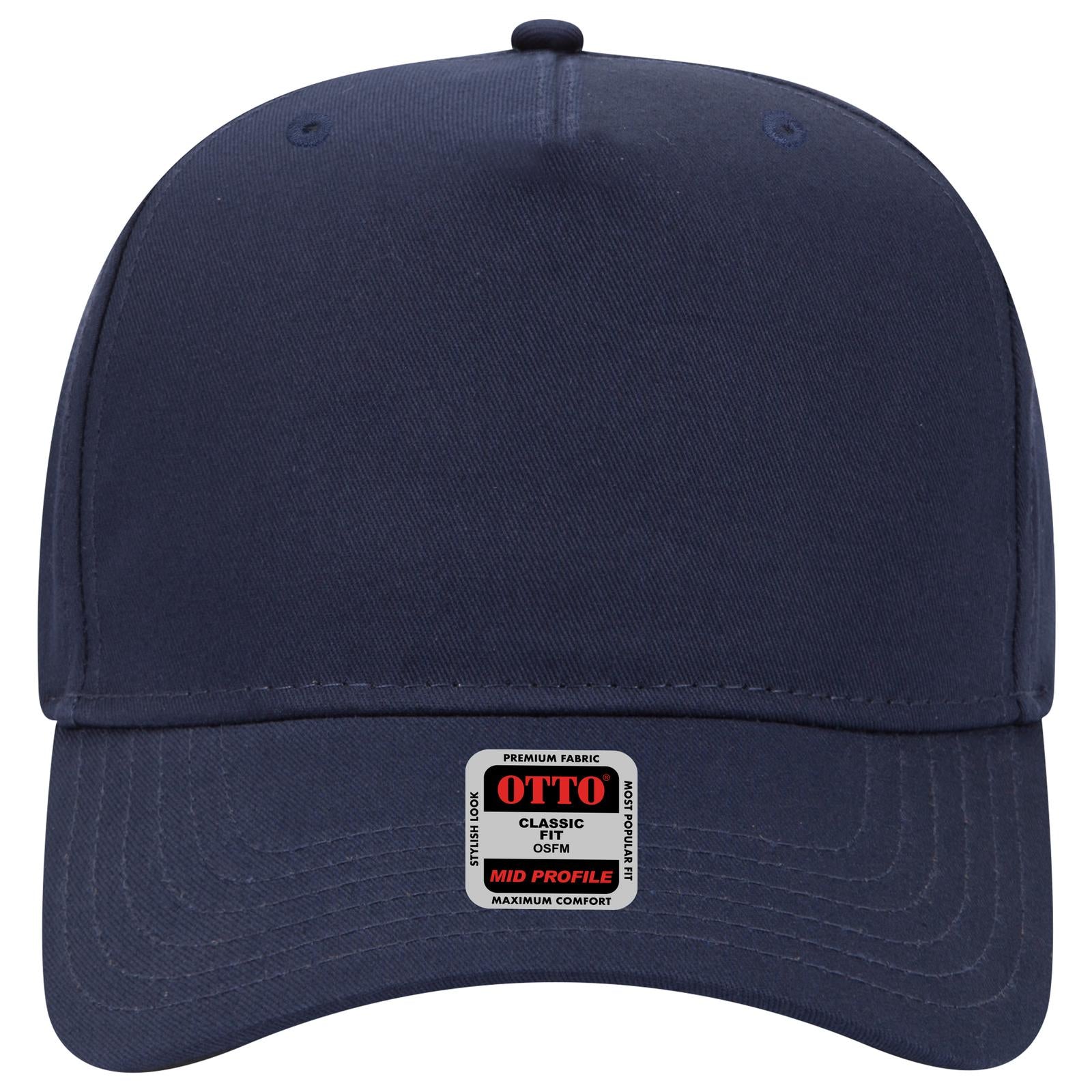 Right View of 004 - Navy OTTO CAP 5 Panel Mid Profile Baseball Cap
