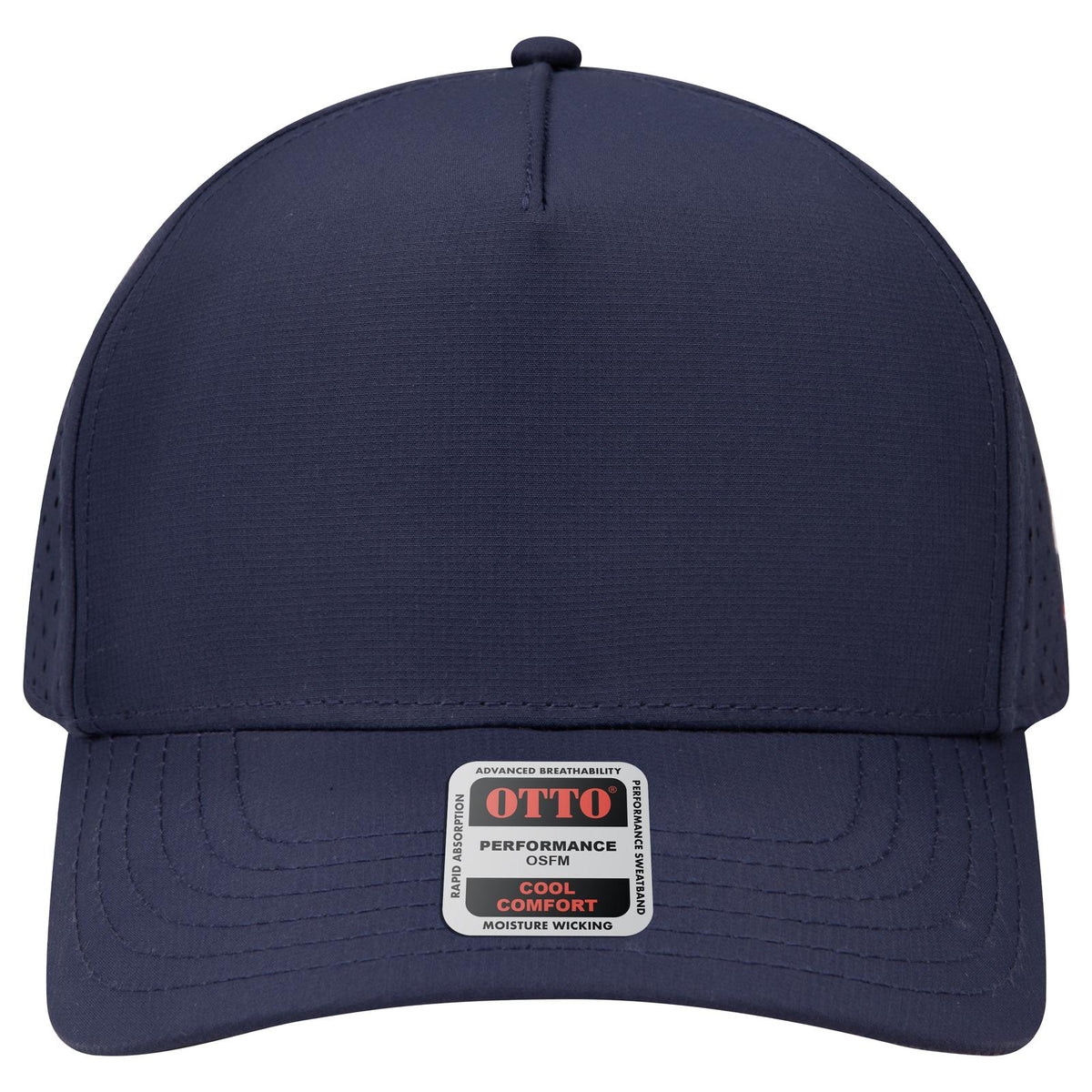 Front View of 004 - Navy OTTO CAP 5 Panel Mid Profile Baseball Cap