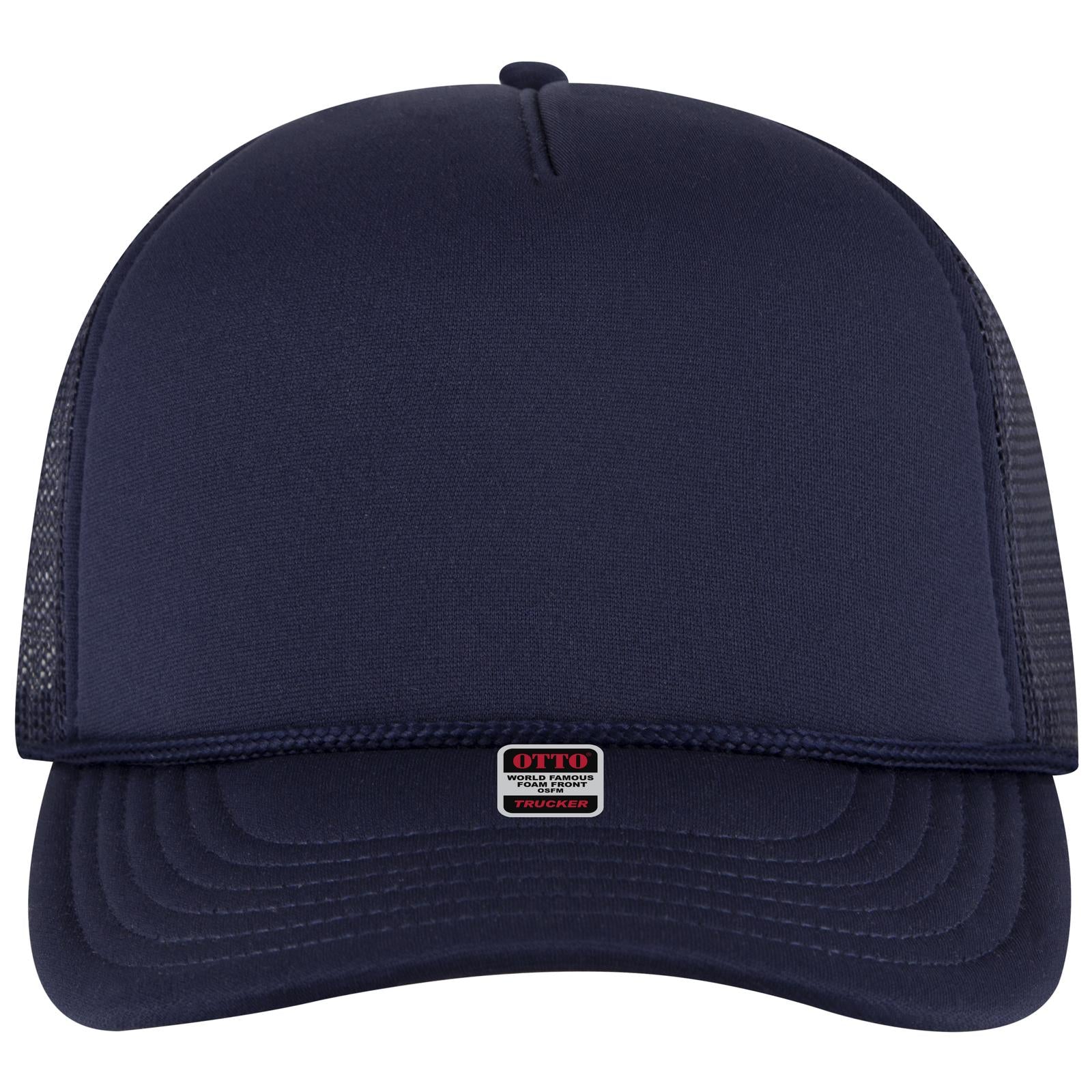 Right View of 004 - Navy OTTO CAP 5 Panel Pro Style Mesh Back Trucker Hat