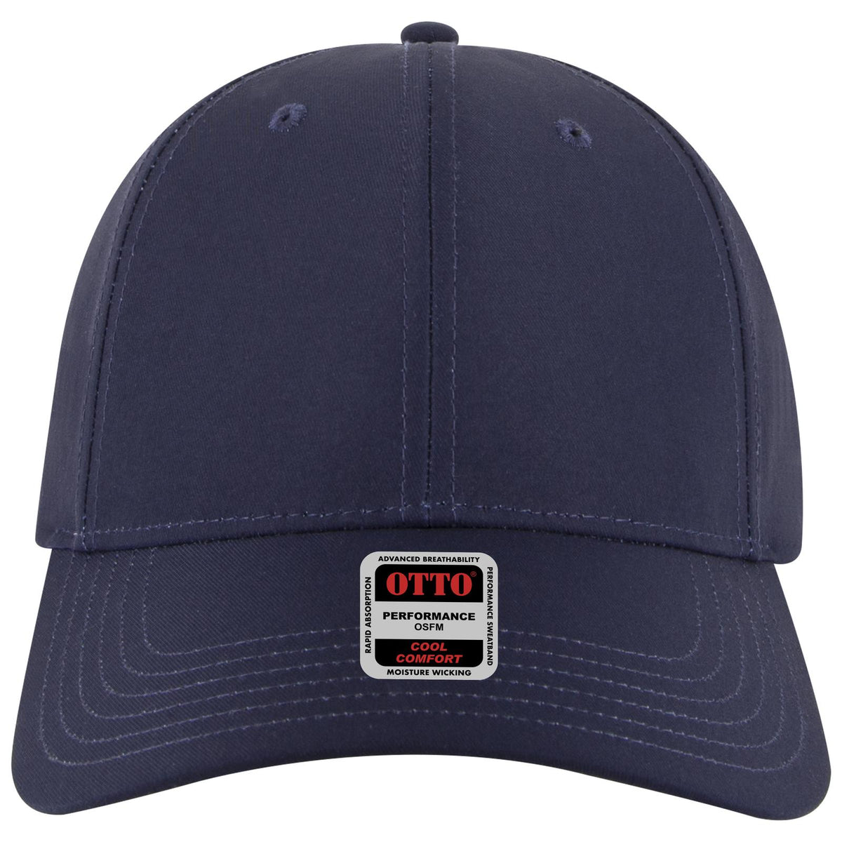Front View of 004 - Navy OTTO CAP 6 Panel Low Profile Baseball Cap