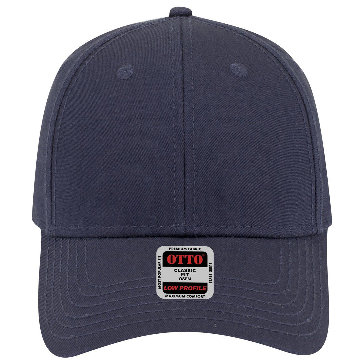 Front View of 004 - Navy OTTO CAP 6 Panel Low Profile Baseball Cap