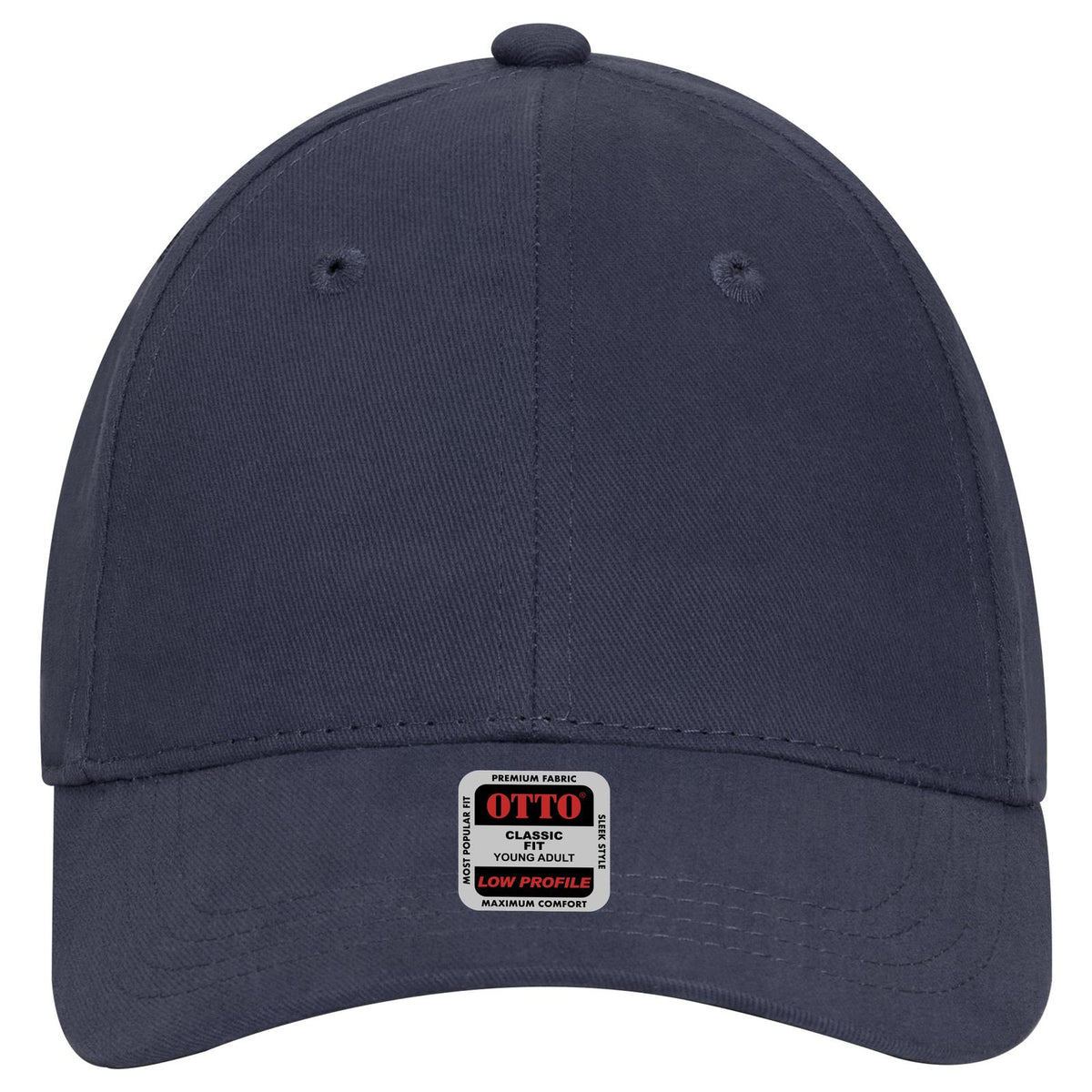 Front View of 004 - Navy OTTO CAP 6 Panel Low Profile Baseball Cap