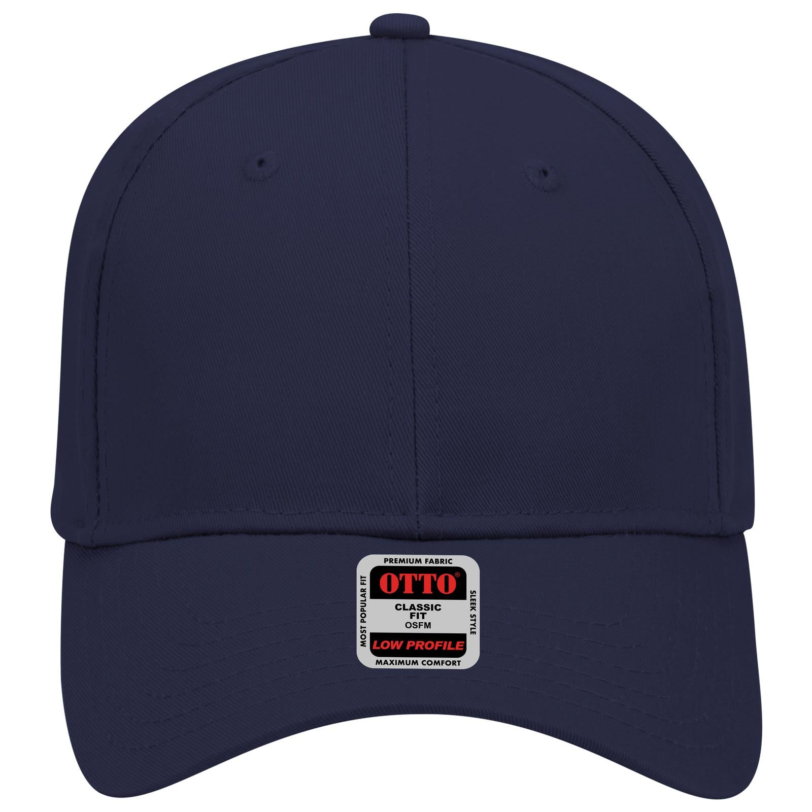 Front View of 004 - Navy OTTO CAP 6 Panel Low Profile Baseball Cap