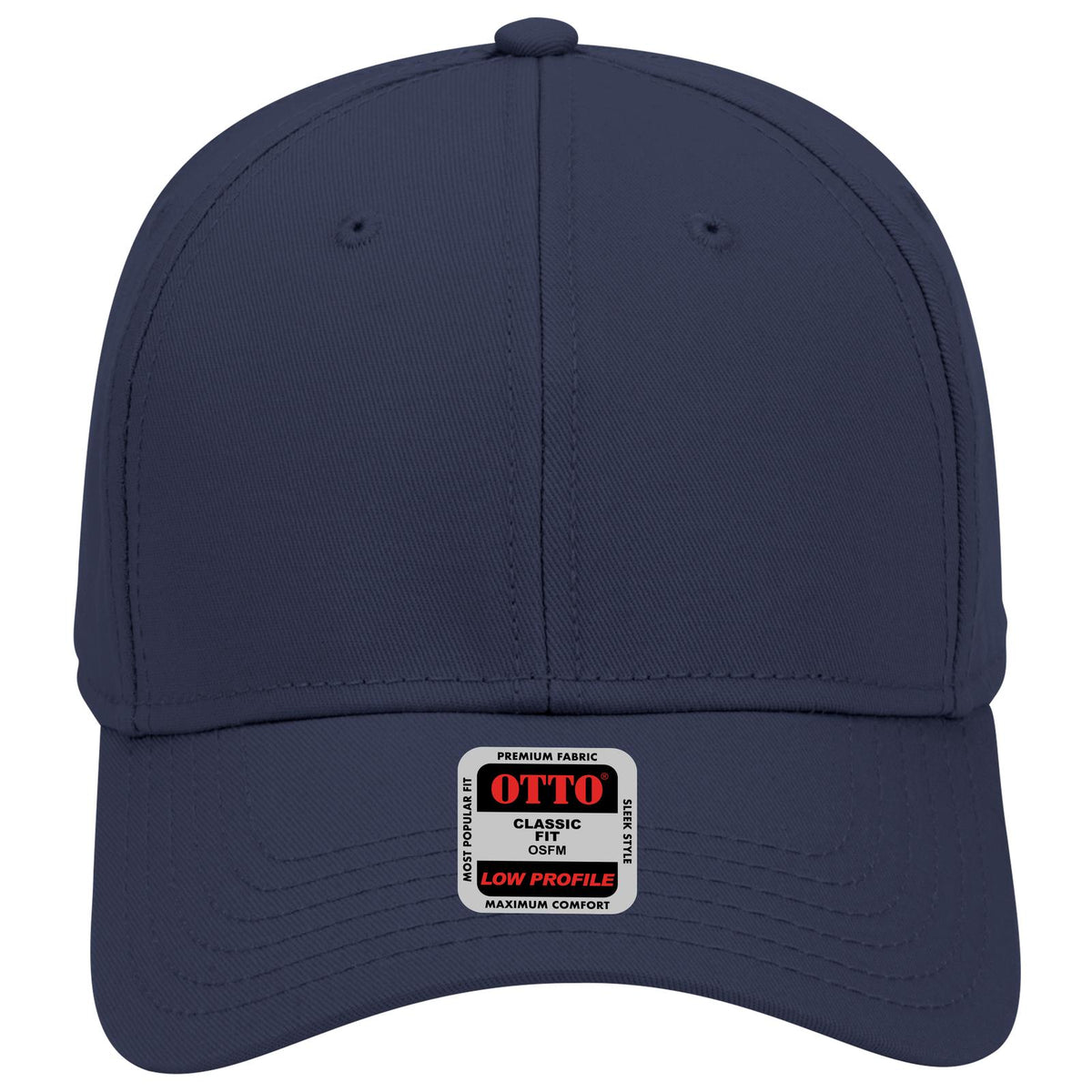 Front View of 004 - Navy OTTO CAP 6 Panel Low Profile Baseball Cap