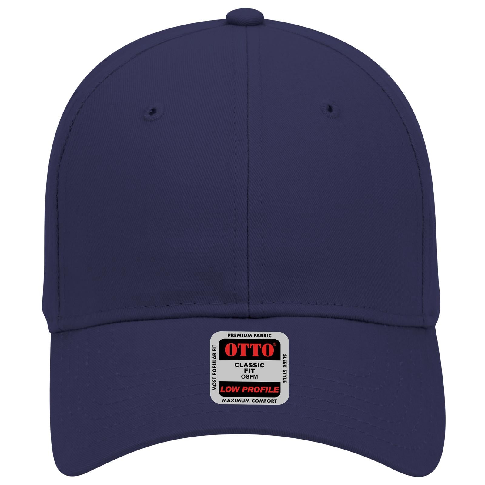 Front View of 004 - Navy OTTO CAP 6 Panel Low Profile Baseball Cap