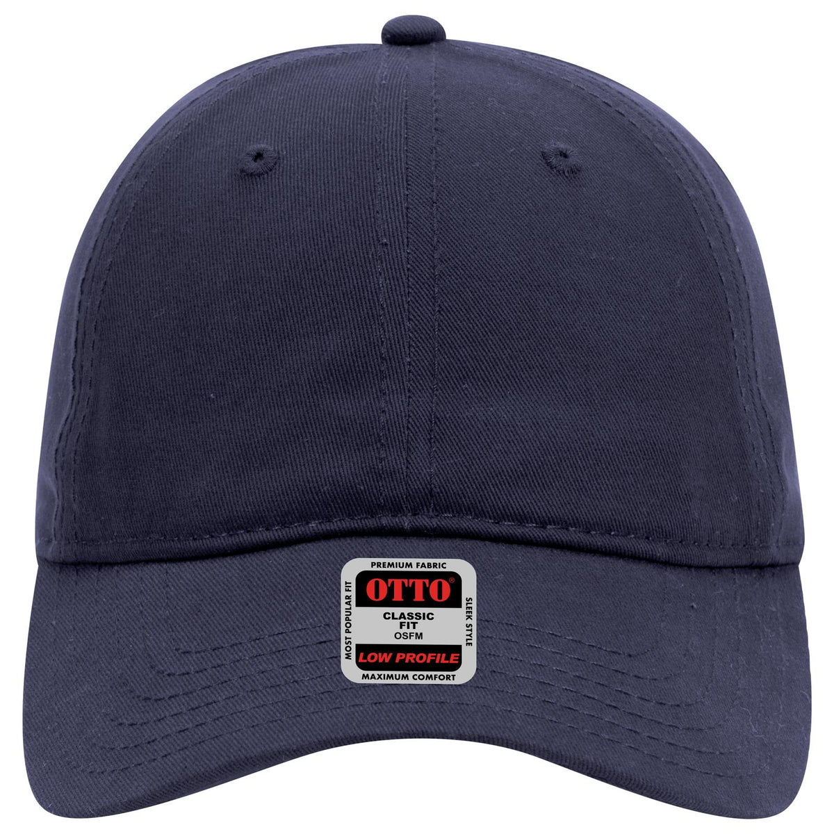 Front View of 004 - Navy OTTO CAP 6 Panel Low Profile Baseball Cap