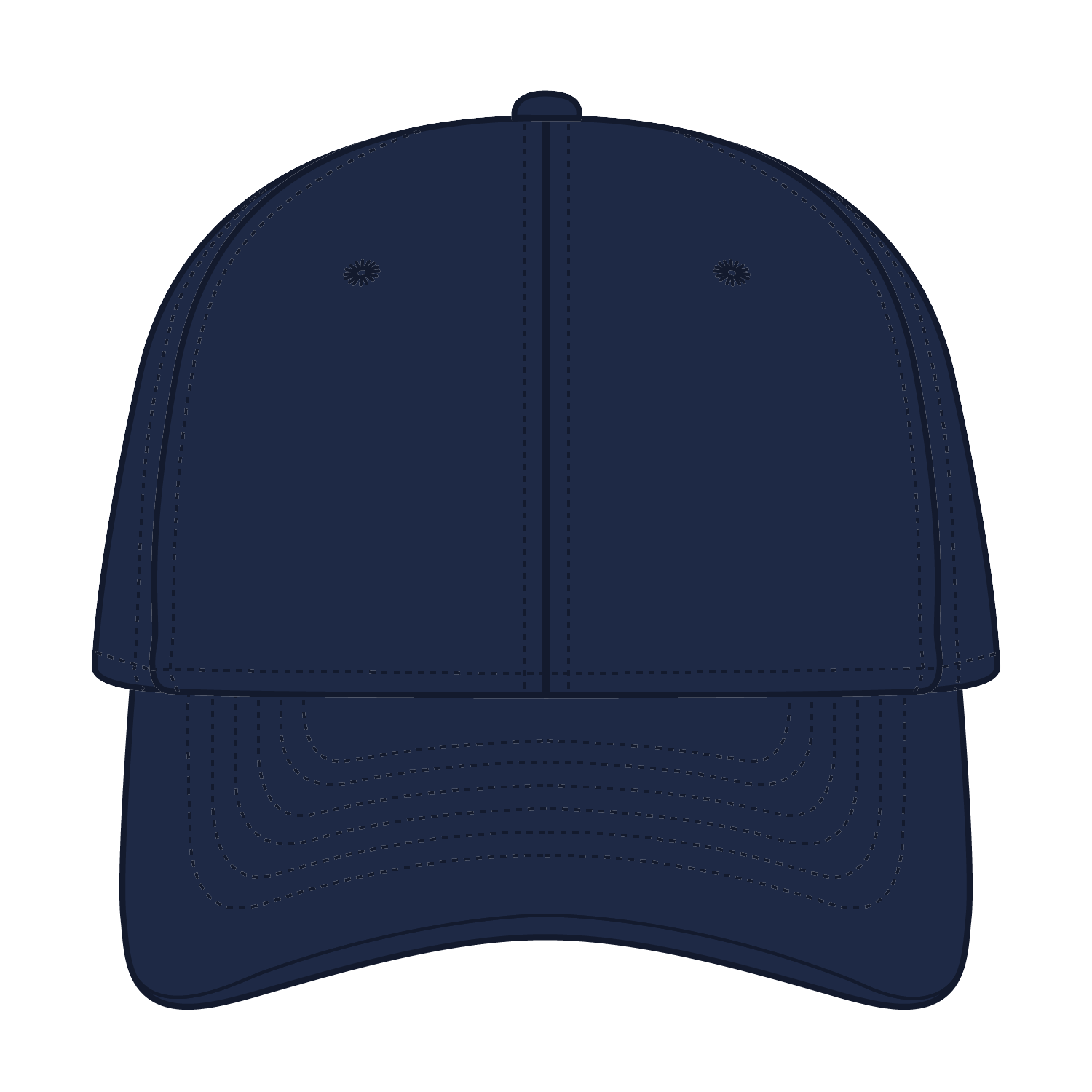 Front View of 004 - Navy OTTO CAP 6 Panel Low Profile Baseball Cap