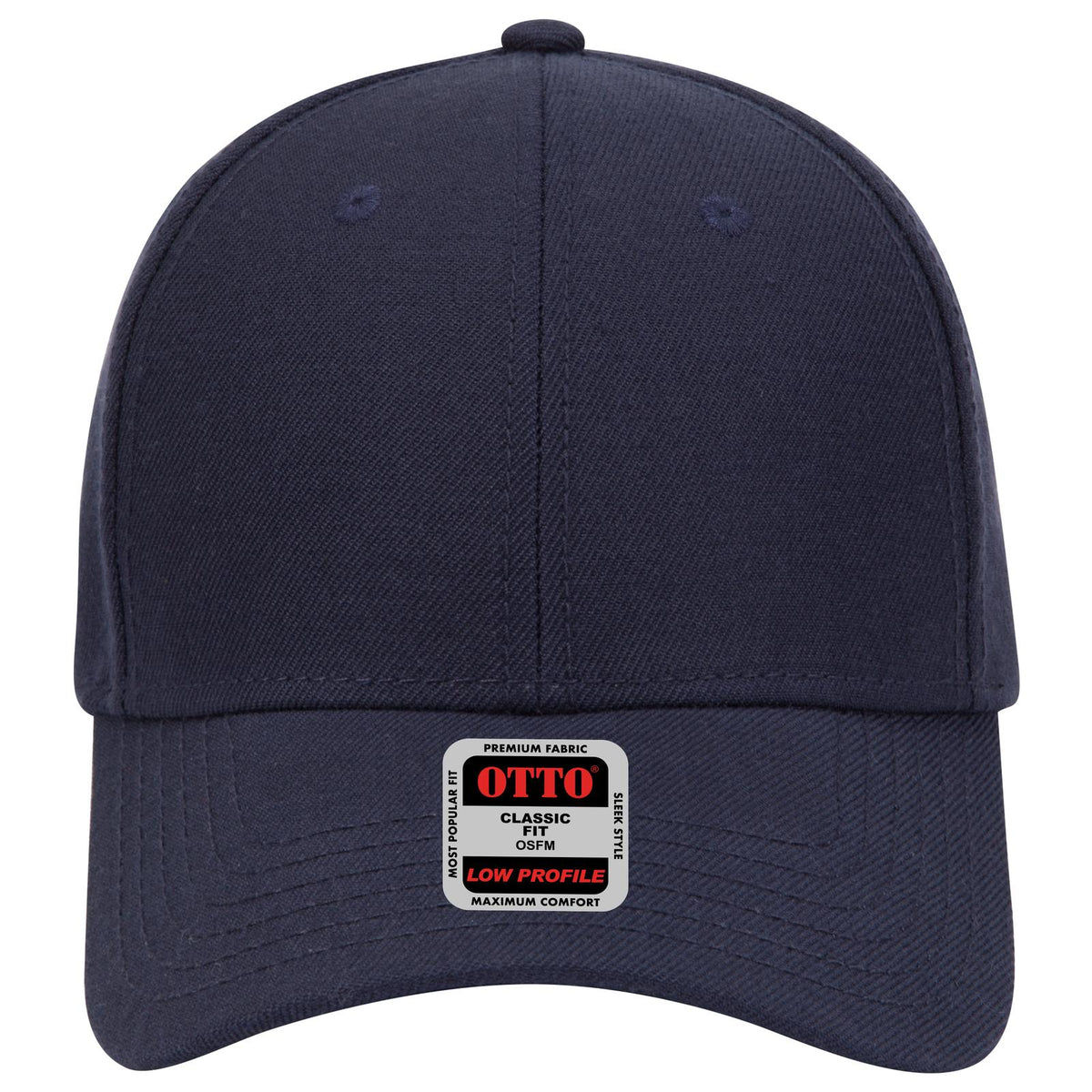 Front View of 004 - Navy OTTO CAP 6 Panel Low Profile Baseball Cap