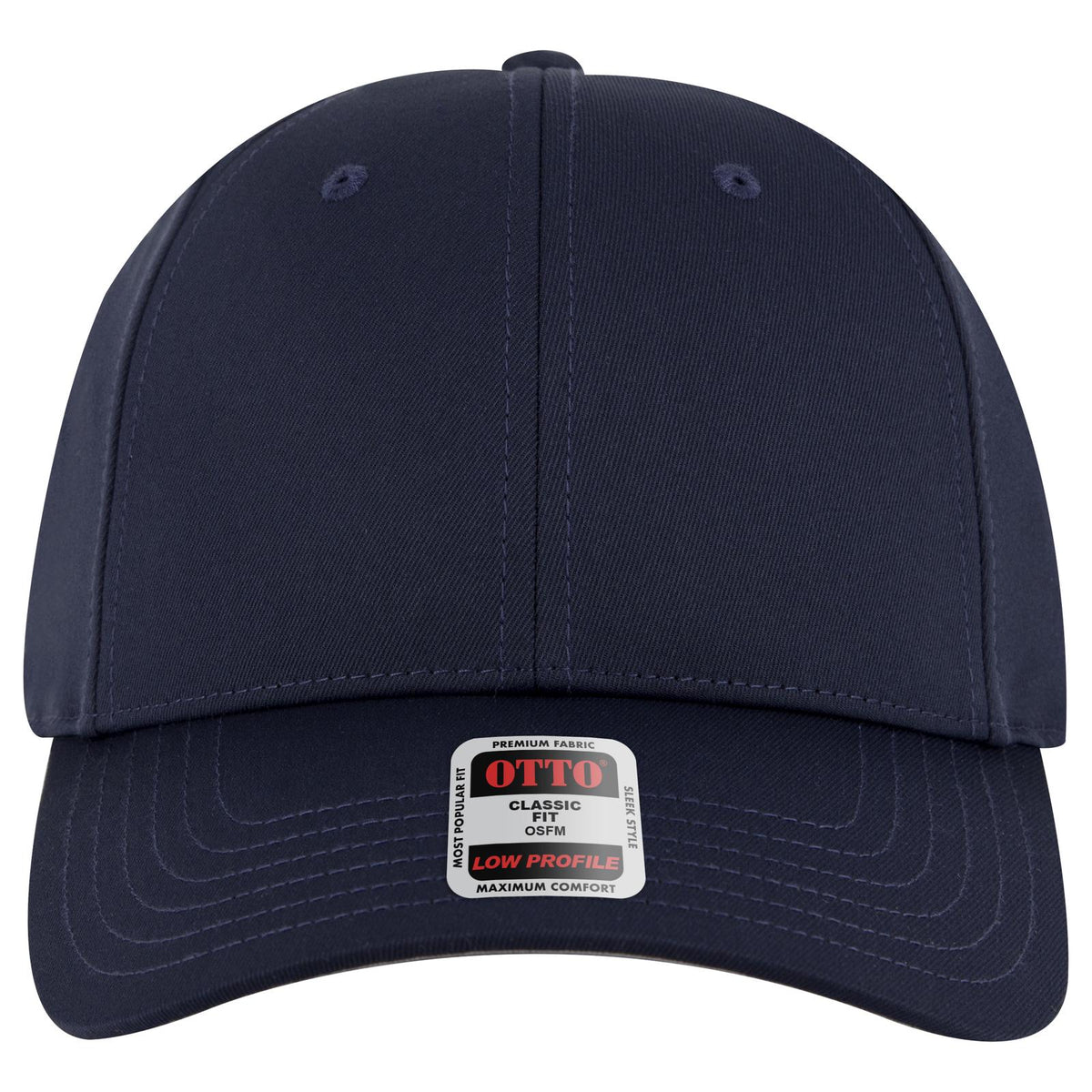 Front View of 004 - Navy OTTO CAP 6 Panel Low Profile Baseball Cap