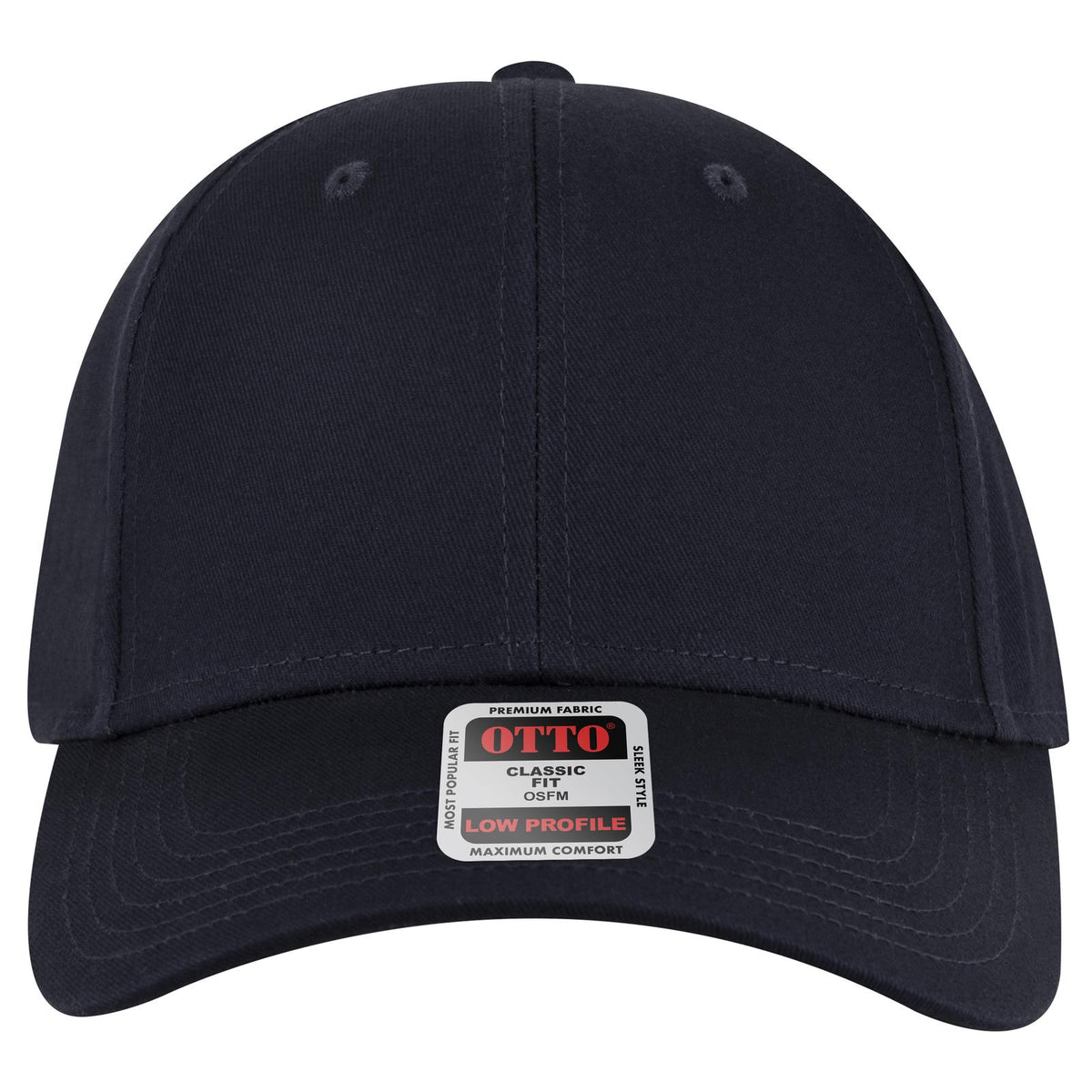 Front View of 004 - Navy OTTO CAP 6 Panel Low Profile Baseball Cap