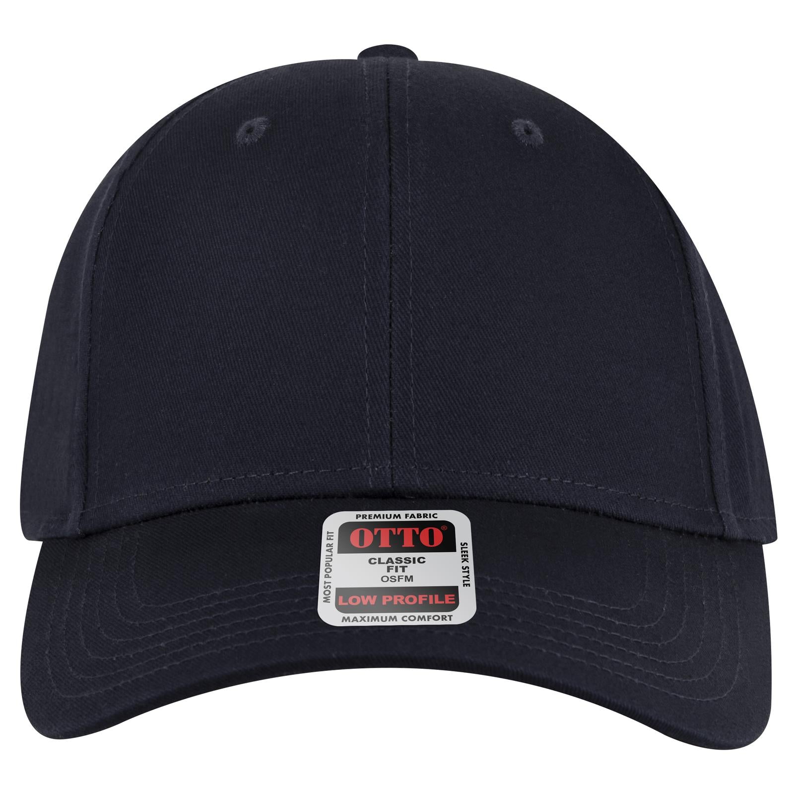 Front View of 004 - Navy OTTO CAP 6 Panel Low Profile Baseball Cap