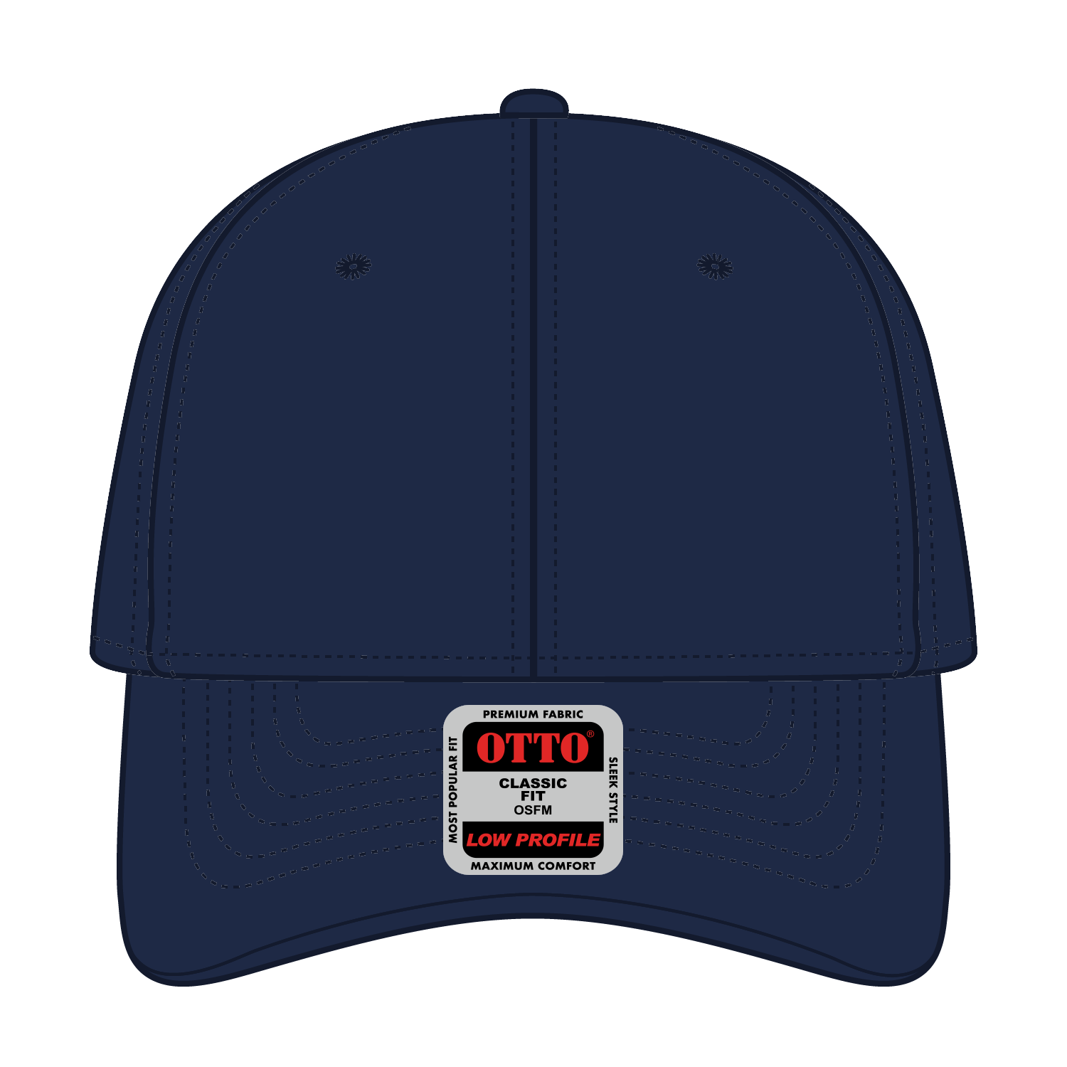 Front View of 004 - Navy OTTO CAP 6 Panel Low Profile Baseball Cap