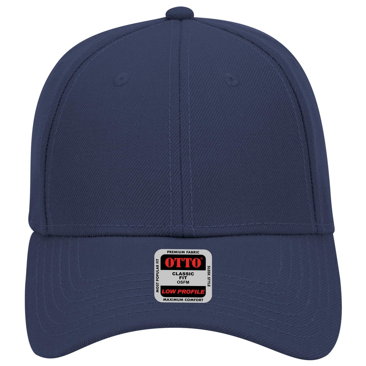 Front View of 004 - Navy OTTO CAP 6 Panel Low Profile Baseball Cap