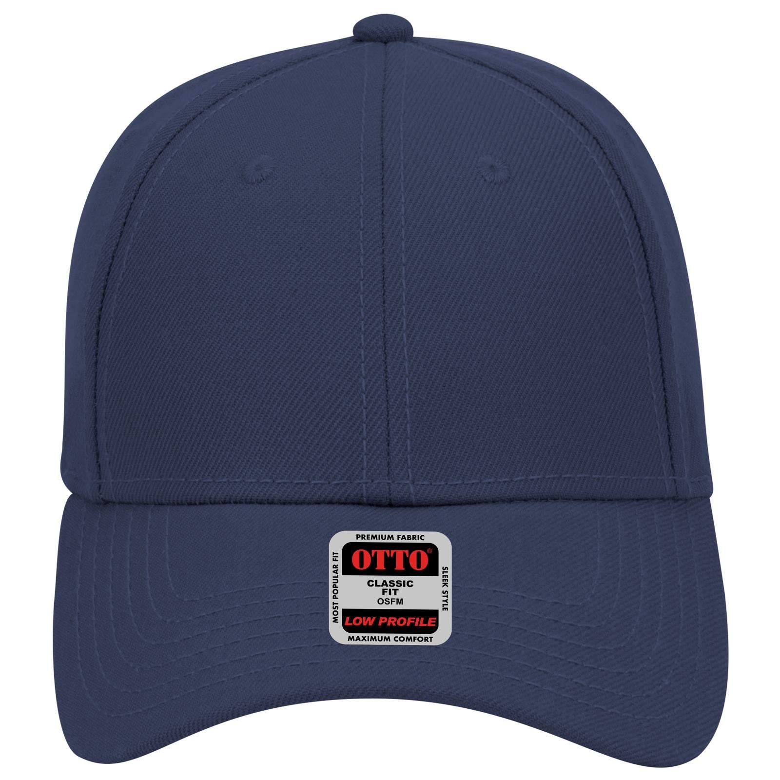 Front View of 004 - Navy OTTO CAP 6 Panel Low Profile Baseball Cap