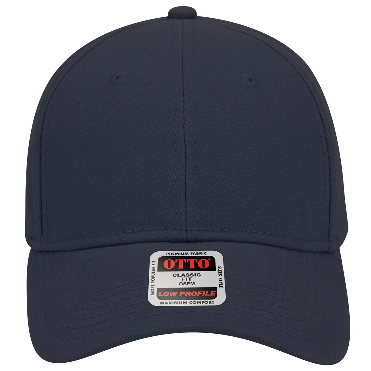 Front View of 004 - Navy OTTO CAP 6 Panel Low Profile Baseball Cap