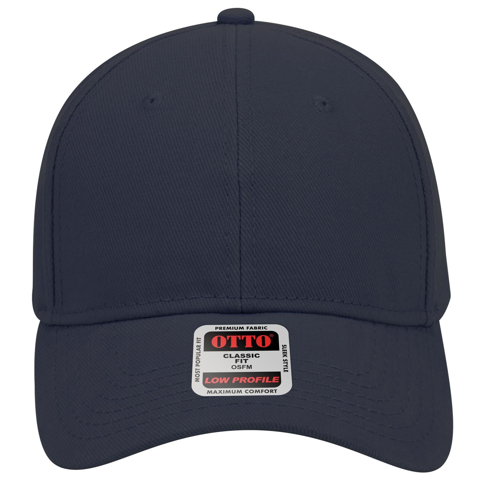 Front View of 004 - Navy OTTO CAP 6 Panel Low Profile Baseball Cap
