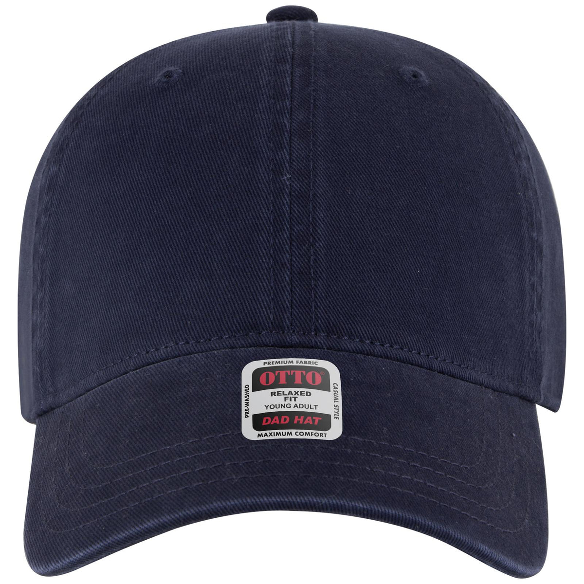 Front View of 004 - Navy OTTO CAP 6 Panel Low Profile Dad Hat