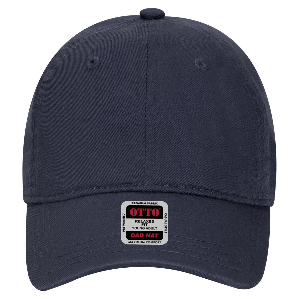 Front View of 004 - Navy OTTO CAP 6 Panel Low Profile Dad Hat