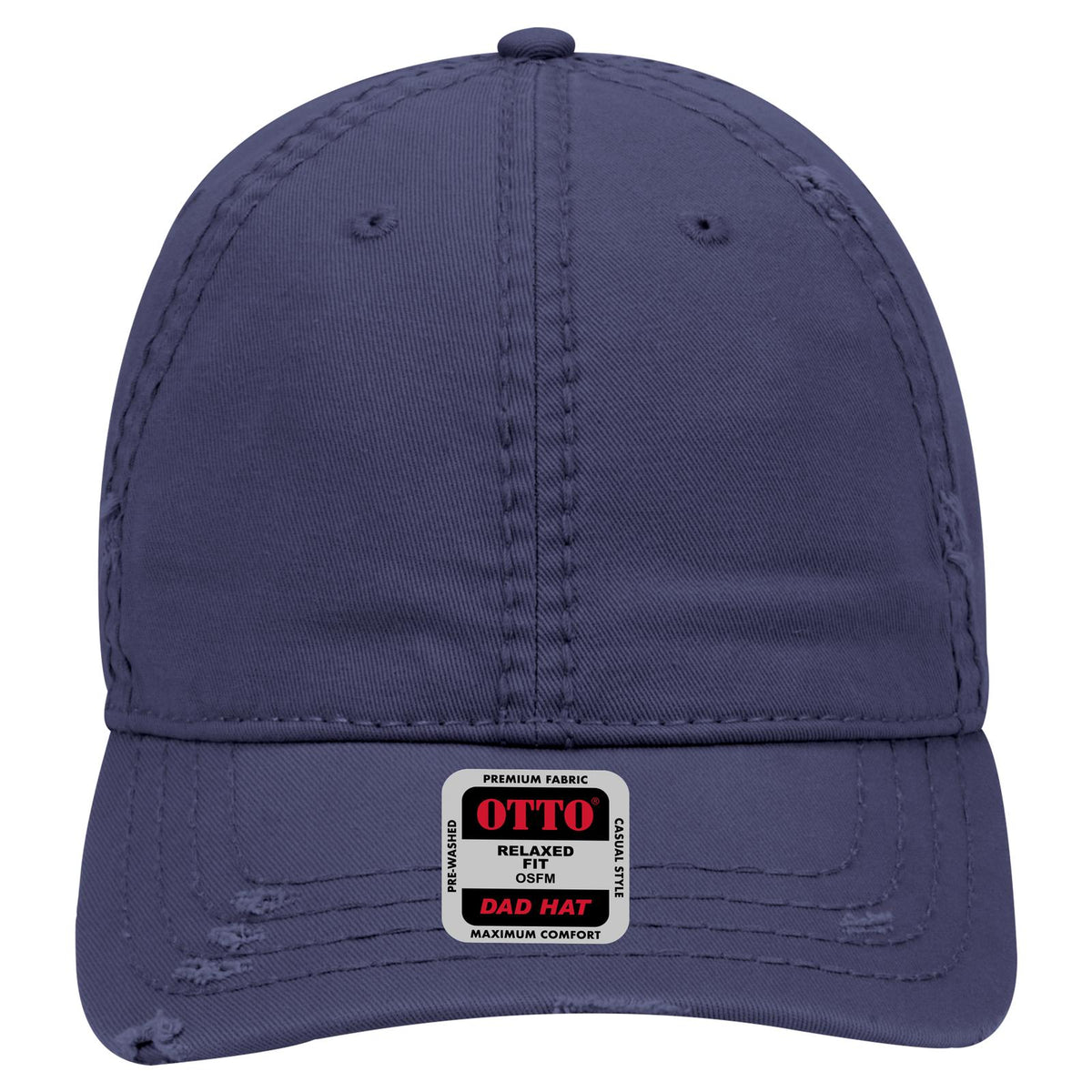 Front View of 004 - Navy OTTO CAP 6 Panel Low Profile Dad Hat