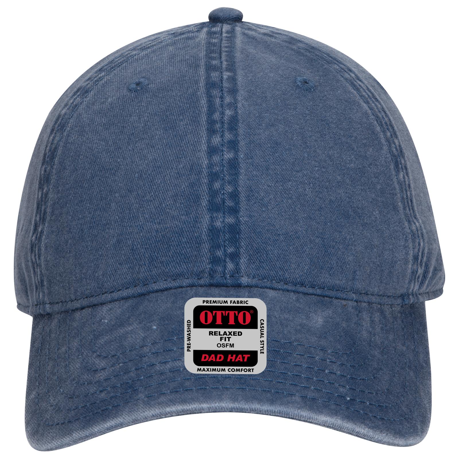 Front View of 004 - Navy OTTO CAP 6 Panel Low Profile Dad Hat