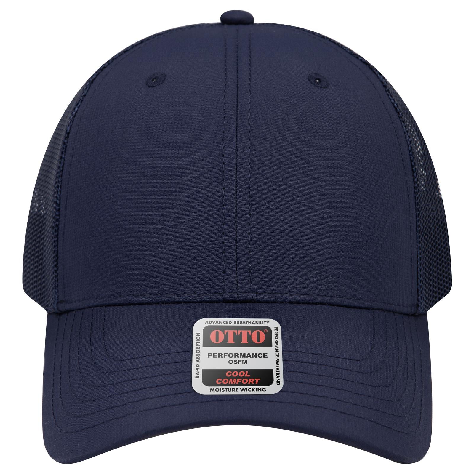 Right View of 004 - Navy OTTO CAP 6 Panel Low Profile Mesh Back Trucker Hat