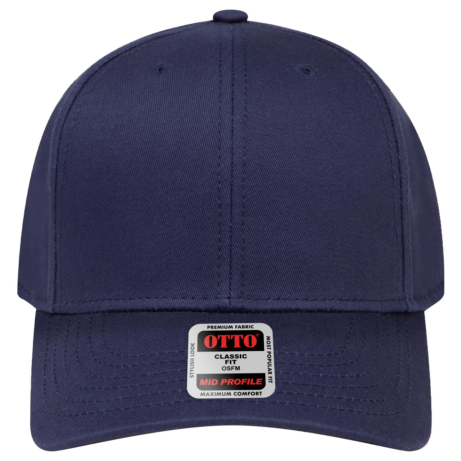 Right View of 004 - Navy OTTO CAP 6 Panel Mid Profile Baseball Cap