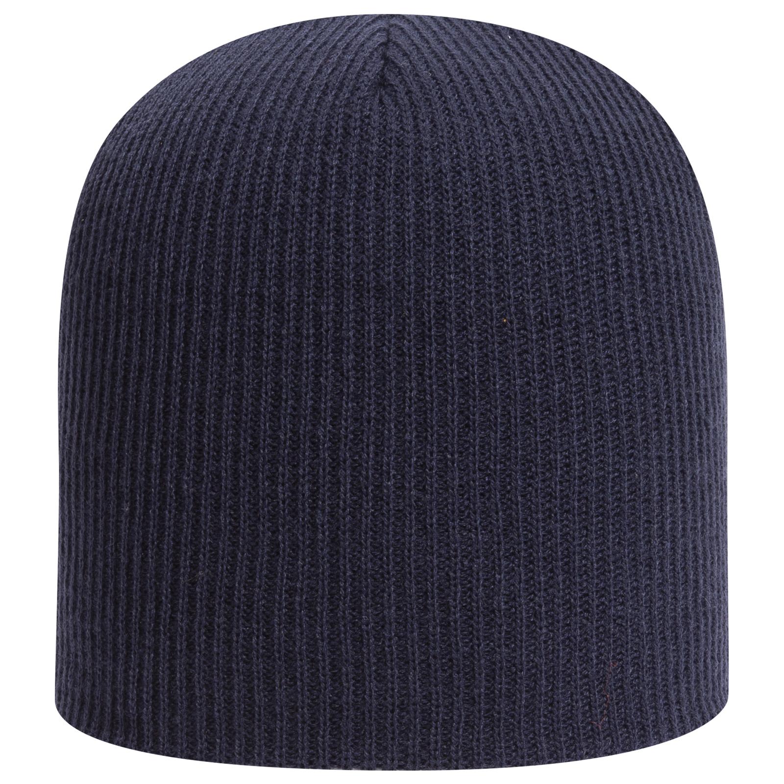 Front View of 004 - Navy OTTO CAP 9 1/2" Premium Rib Knit Beanie