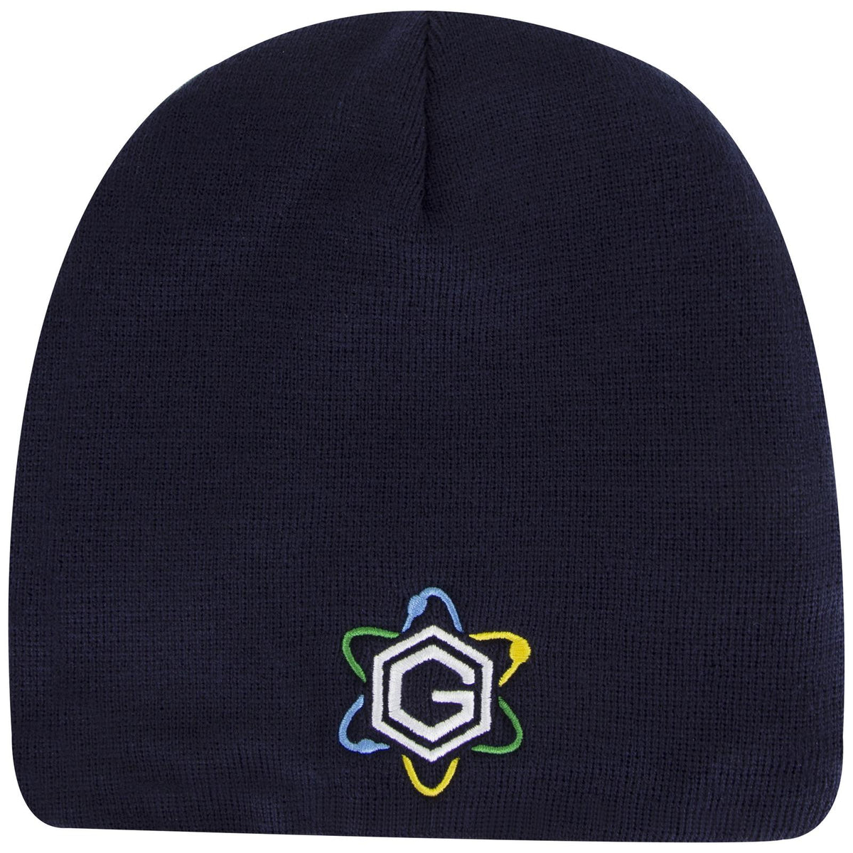 Front View of 004 - Navy OTTO CAP 9" Classic Knit Beanie w/ Inside Fleece Lining
