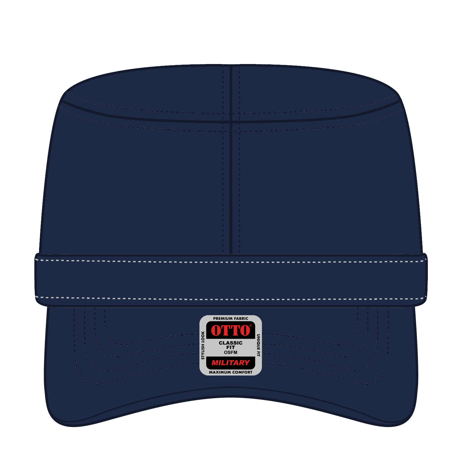 Front View of 004 - Navy OTTO CAP Military Hat