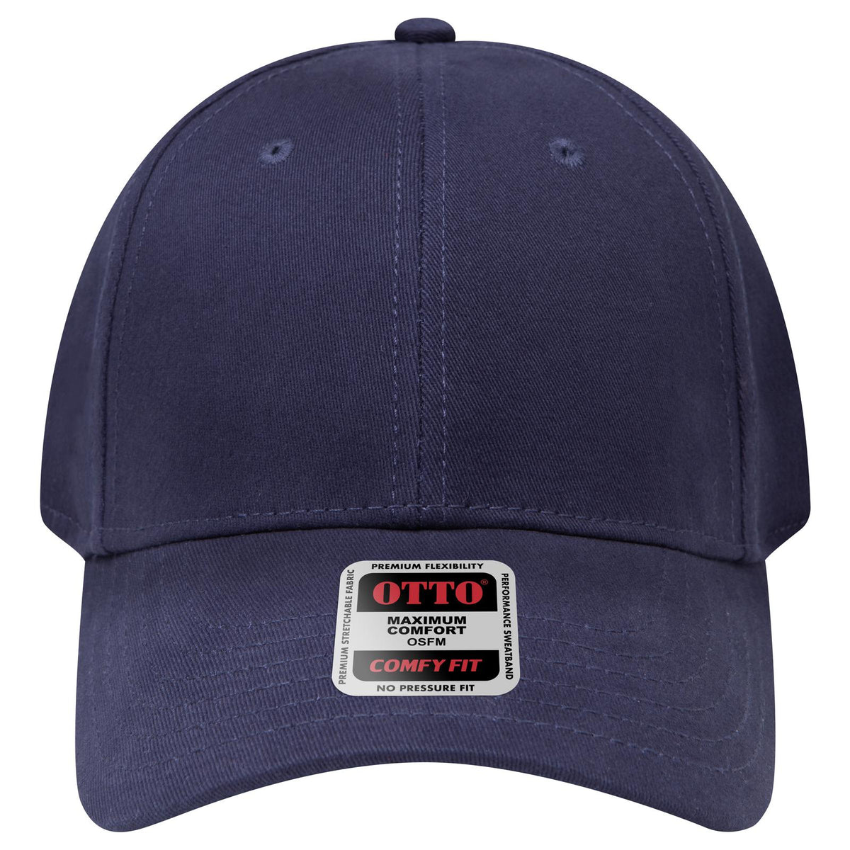 Front View of 004 - Navy OTTO CAP "OTTO COMFY FIT" 6 Panel Low Profile Baseball Cap