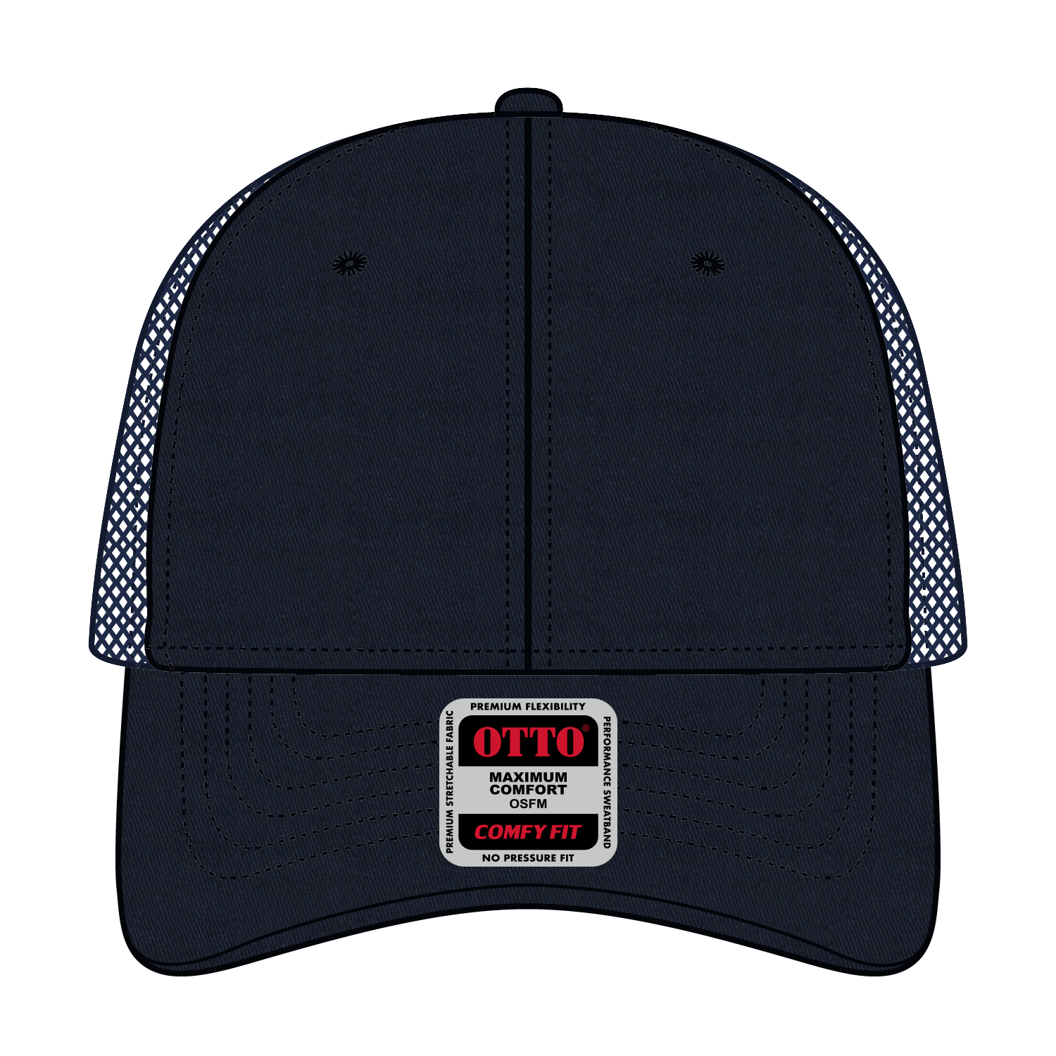Front View of 004 - Navy OTTO CAP "OTTO COMFY FIT" 6 Panel Low Profile Baseball Cap
