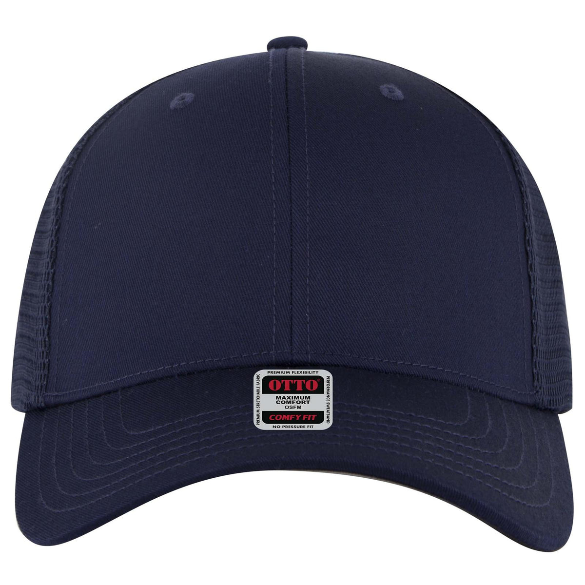 Front View of 004 - Navy OTTO CAP "OTTO COMFY FIT" 6 Panel Low Profile Mesh Back Trucker Hat