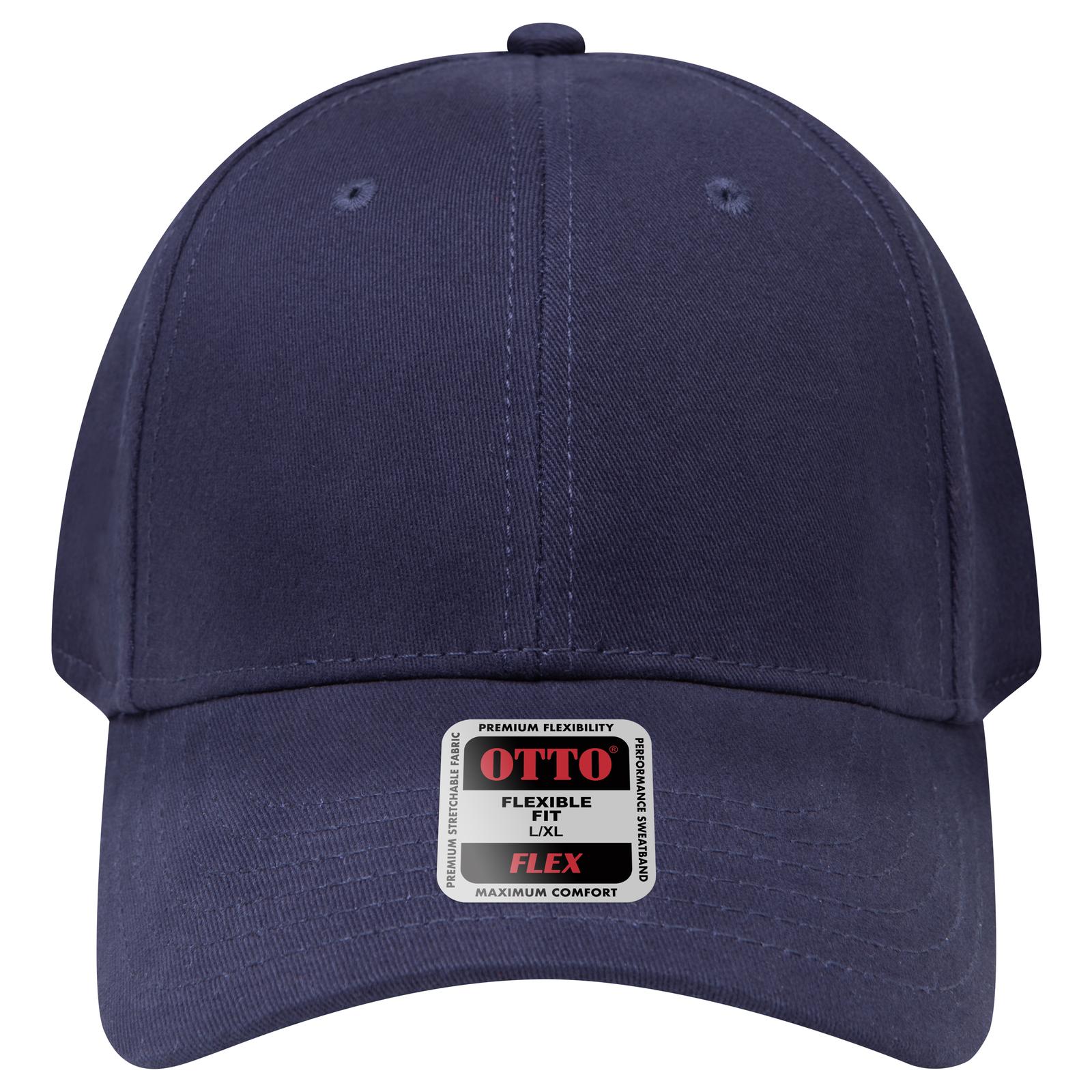 Right View of 004 - Navy OTTO CAP "OTTO FLEX" Fitted 6 Panel Low Profile Baseball Cap