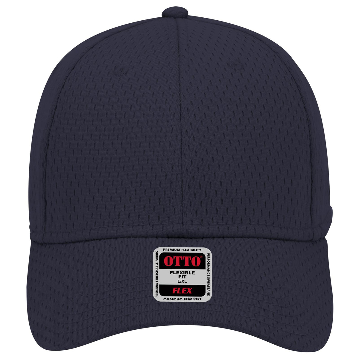 Front View of 004 - Navy OTTO CAP "OTTO FLEX" Fitted 6 Panel Low Profile Baseball Cap