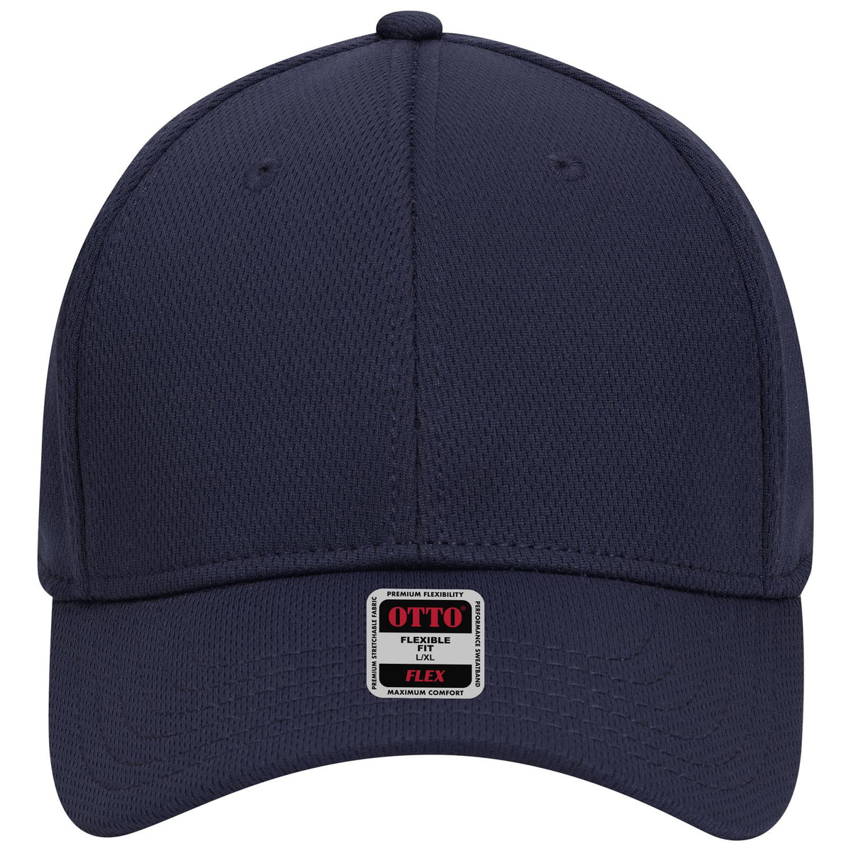 Front View of 004 - Navy OTTO CAP "OTTO FLEX" Fitted 6 Panel Low Profile Baseball Cap