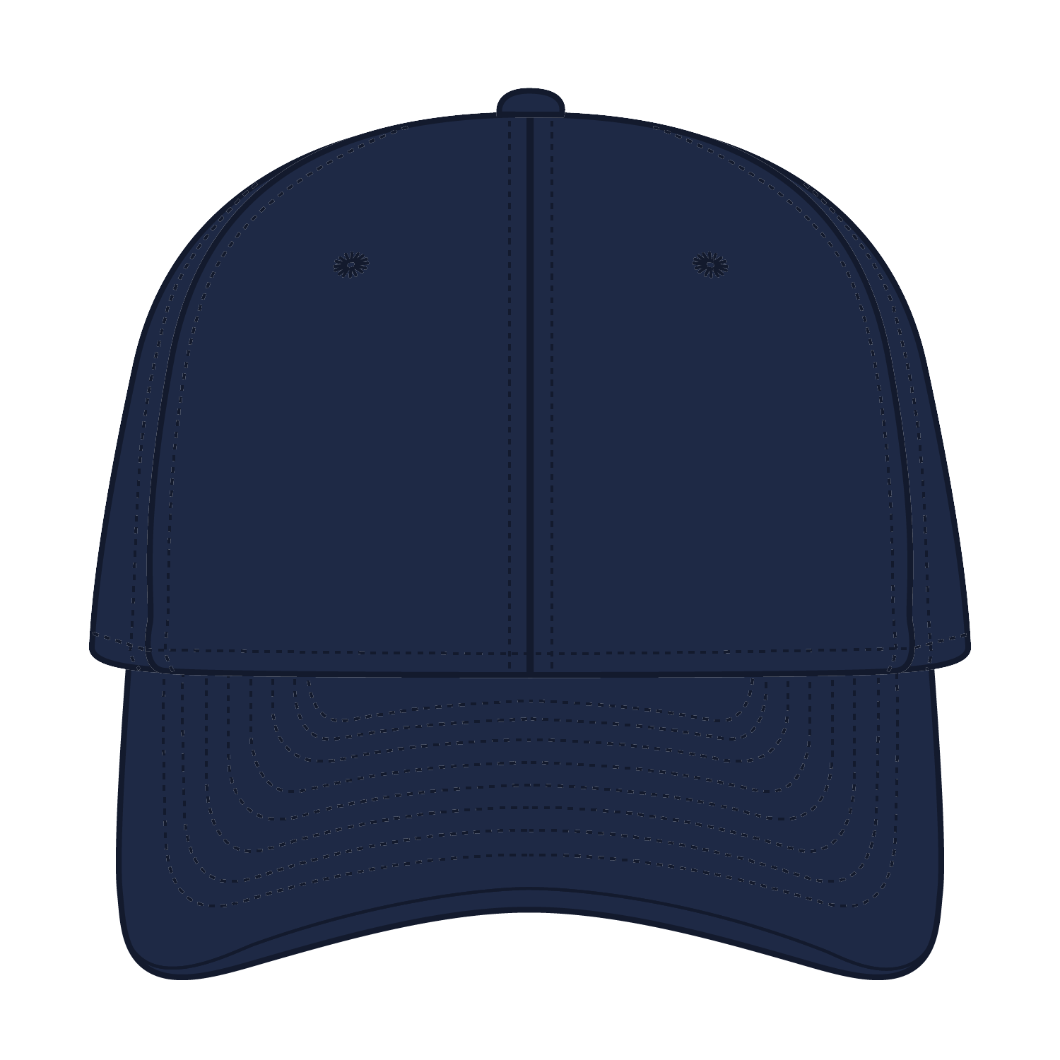 Front View of 004 - Navy OTTO CAP "OTTO FLEX" Fitted 6 Panel Low Profile Dad Hat